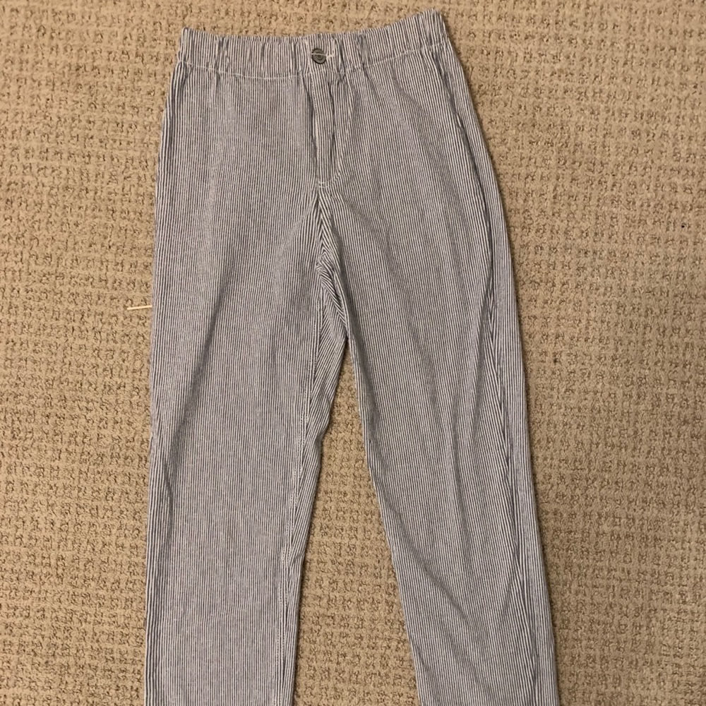 Brandy Melville navy and white stripe pants OS